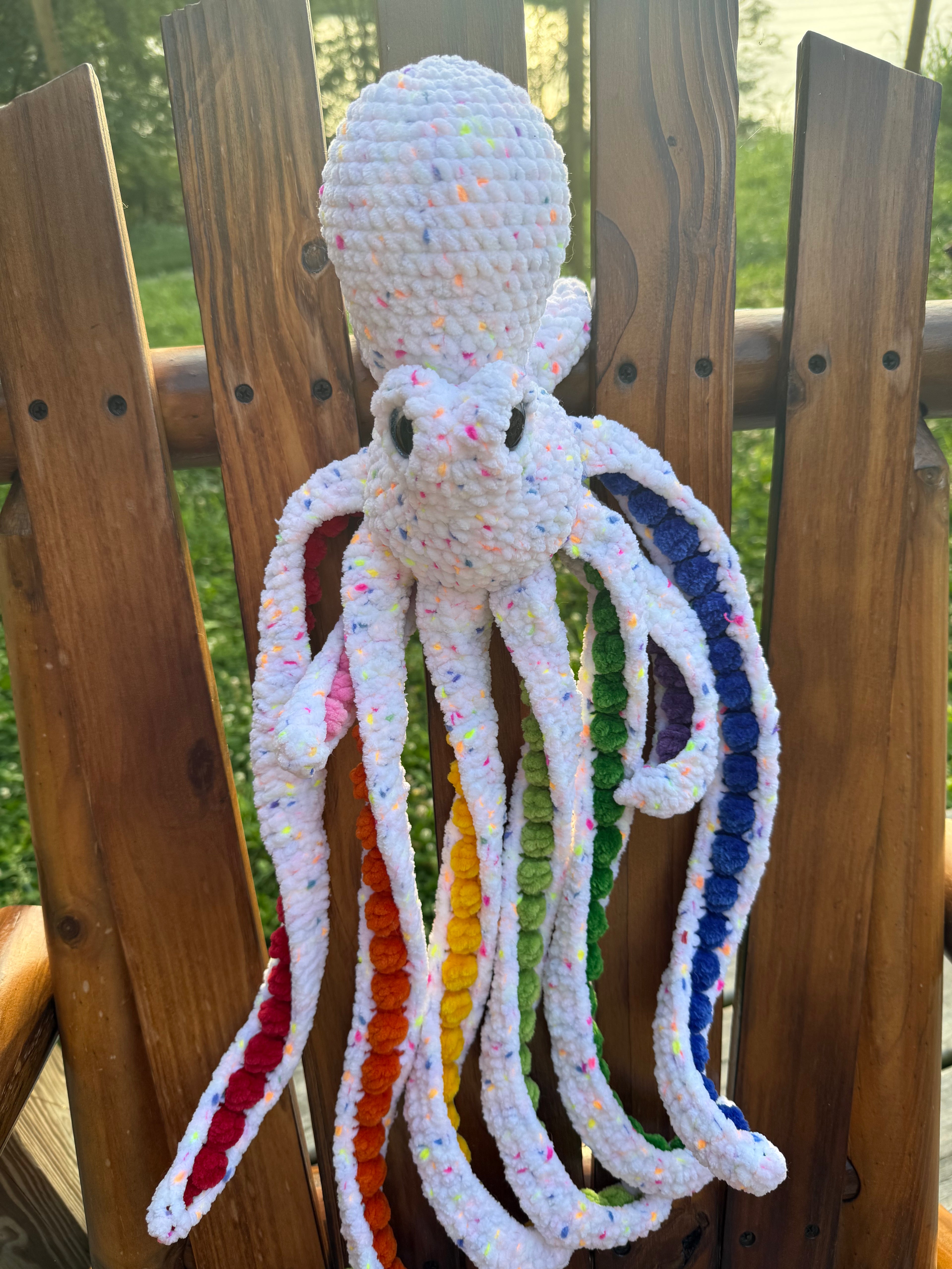 Funfetti Rainbow Octopus Plush - 24”