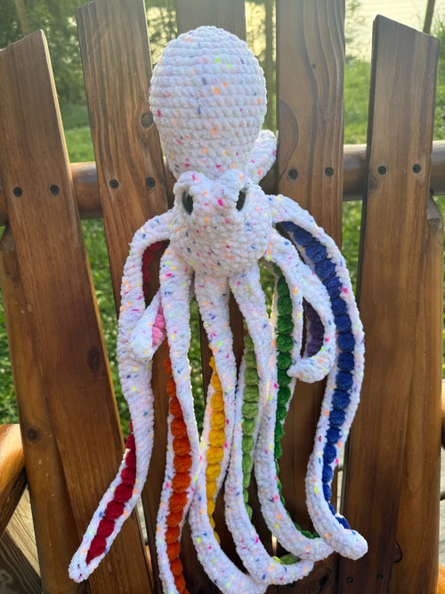 Funfetti Rainbow Octopus Plush - 24”